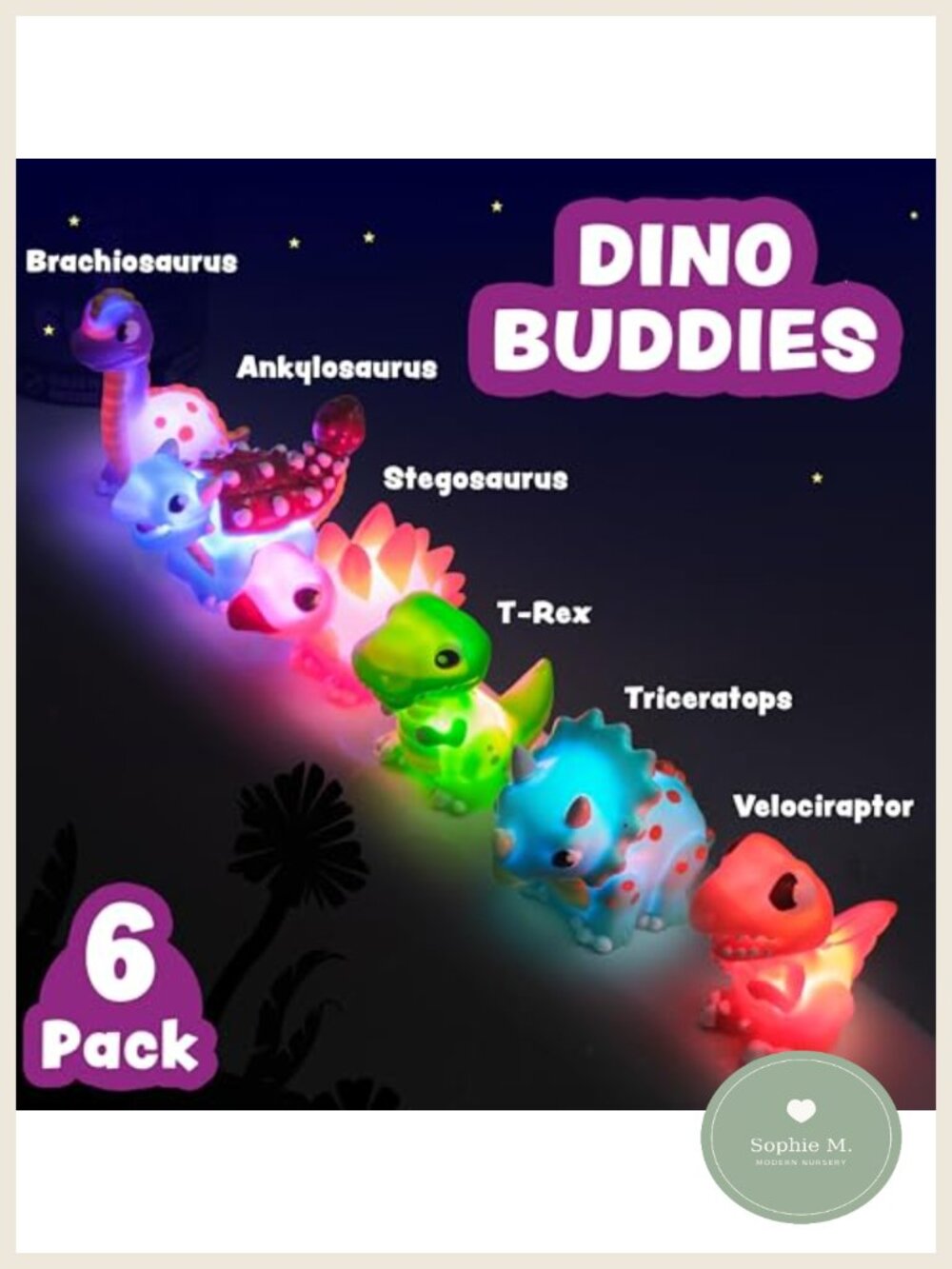 Dinosaur Light Up Bath Toys 6 Pack Water-Activated Sensory Toddler - Picture 3 of 6